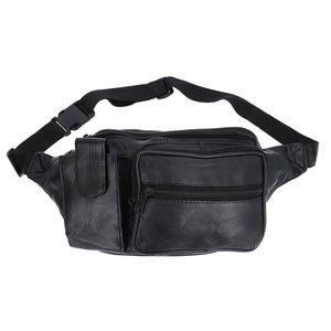 NEWAGE Black 100% Genuine Leather Waistbag (13x7)